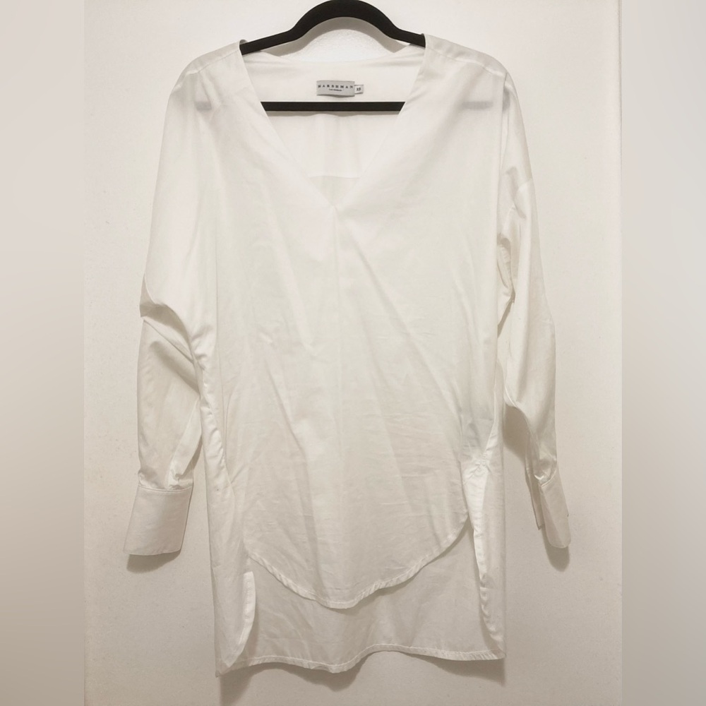 Harshman LA White Women's Long Tail Blouse Size Extra Small